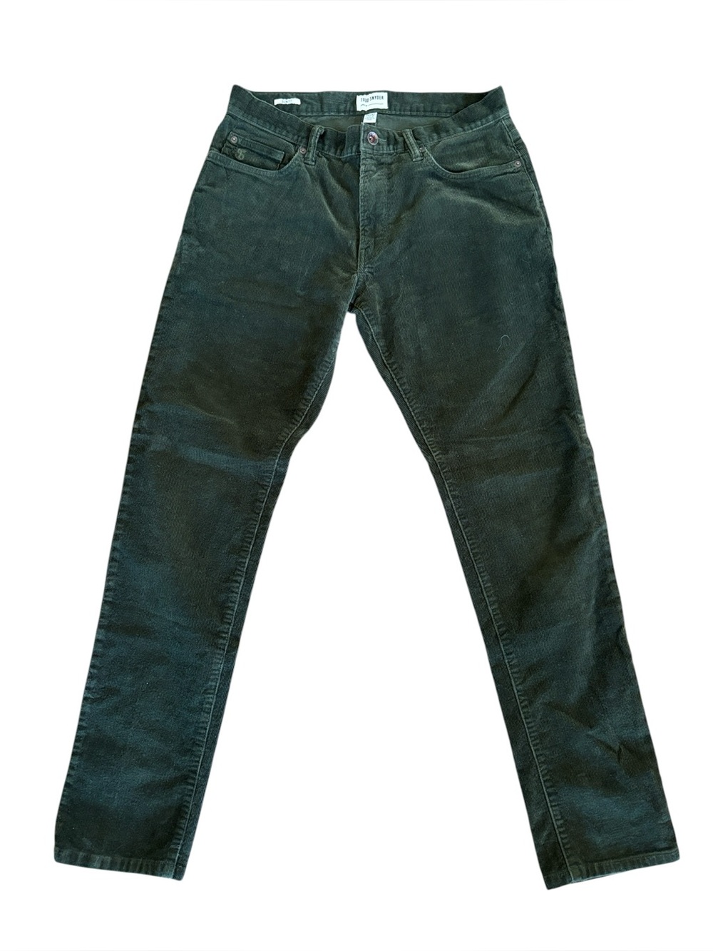 Todd Snyder Slim Fit Olive Green Stretch Corduroy Pants Size 30 x 32